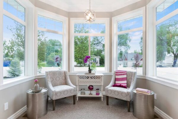 Reading nook with picture window
